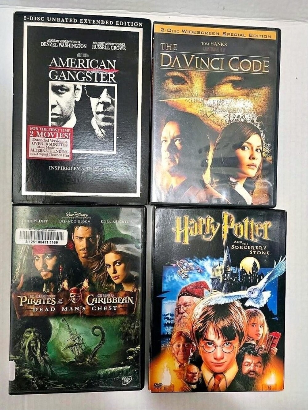 Movie DVD Bundle Harry Potter Pirates Da Vinci Code American Gangster